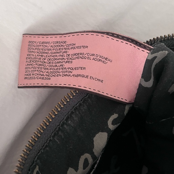 Juicy Couture Vintage McBling Black Purse Hobo Bag Handbag Velour Y2K - Picture 9 of 10